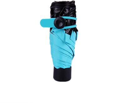 Modieuze Opvouwbare Mini Half Vouw Paraplu Anti-Uv En Winddicht Parasol Blauw