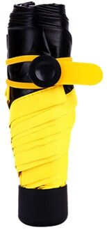 Modieuze Opvouwbare Mini Half Vouw Paraplu Anti-Uv En Winddicht Parasol geel