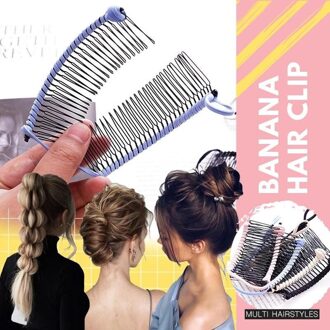 Modieuze Professionele Vintage Banaan Haar Clip Kerst Haar Accessoire Rekbaar Banaan Kam Haar Tools Voor Curling Pins rode kleur