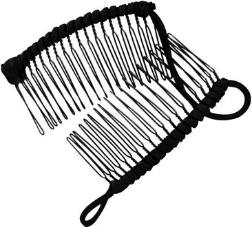 Modieuze Professionele Vintage Banaan Haar Clip Kerst Haar Accessoire Rekbaar Banaan Kam Haar Tools Voor Curling Pins zwart