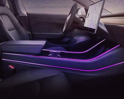 Modificatie Auto Interieur Sfeer Multi Color LED Licht Modificatie Controle Accessoires voor Tesla model 3 Licht Strip