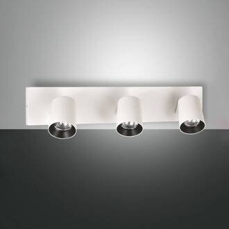 Modo spot, 3-lamps, wit, decoratieve ringen, GU10, aluminium