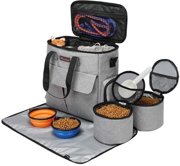 Modoker Huisdier Zak Uit Draagbare Een Schouder Tas Huisdier Handtas Opvouwbare Hond Dag Kat Tas Meerdere Zakken Zwart grijs