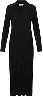 MODSTROM Gebreide jurk met split avery Zwart - L