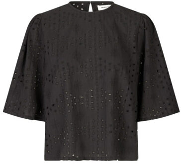 MODSTROM Misomd top broderie anglaise Zwart