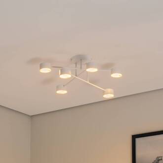 Modus 6 plafondlamp, staal, 6-lamps, GX53, wit