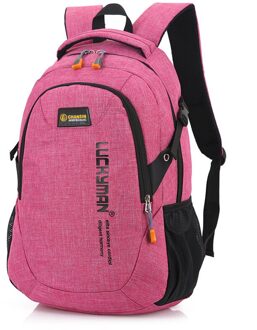 Modus Mannen Rugzak Tas Mannelijke Polyester Laptop Rugzak Computer Zakken High School Student Studenten Tas Mannelijke roze