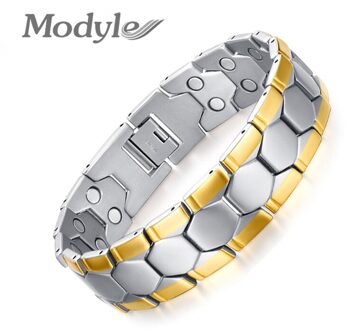 Modyle Goud-Kleur Mannen Armband Sieraden Energie Gezondheid Magnetische Armbanden Voor Man Charm Balance Armbanden