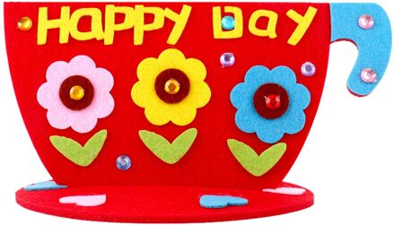 Moeder Dag Handgemaakte Diy Non-woven Thanksgiving Theekopje Home Garden Wedding Party Diy Decoratie Tafel