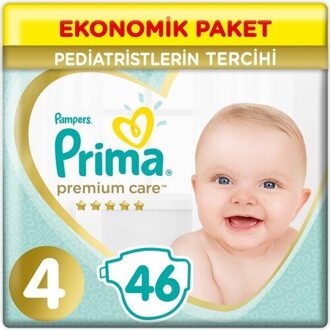 Moeder, Droog, Comfortabel, Schoon Sanitair. Ademen, Baby Luier Babyverzorging Luiers Verwent Premium 4 Size 46 Stuk