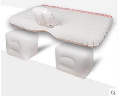 Moederdag Cadeau! Lederen Auto Reizen Opblaasbaar Matras Luchtbed Kussen Camping Outdoor Universele Voertuig Air Couch wit