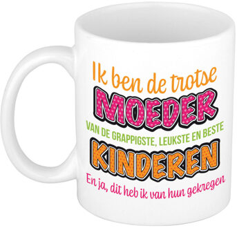 moederdag mok - trotse moeder van de leukste kinderen - feest mokken Oranje