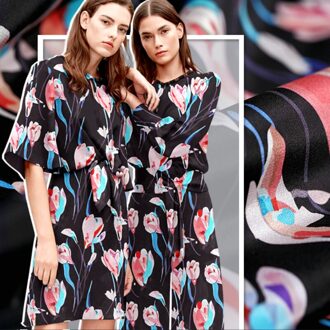 Moerbei Zijde Crêpe De Chine Stof Koel Ademend Comfortabel Ademend Gedrukt Shirt Jurk Stoffen Naaien Materiaal Doek 1.5 meters