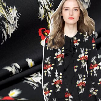 Moerbei Zijde Gedrukt Dubbele Joe Stof Twee-Kleur Stretch Comfortabele Ademende Zachte Shirt Kledingstuk Jurk Stoffen Naaien 1 meter