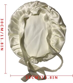 Moerbei Zijde Slaapmutsje Slapen Cap Pure Zijde Haar Wrap Verstelbare Elastische Band Slapen Beanie licht geel