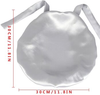 Moerbei Zijde Slaapmutsje Slapen Cap Pure Zijde Haar Wrap Verstelbare Elastische Band Slapen Beanie zilver