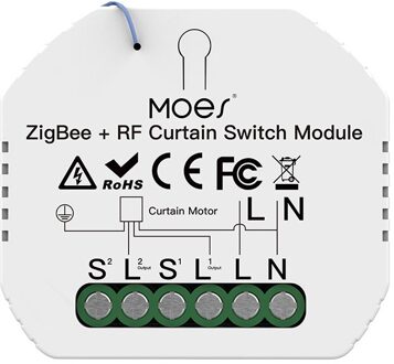 Moeshouse Zigbee Smart RF433 Gordijn Switch Module Voor Gemotoriseerde Rolluik Jaloezieën Motor 2Mqtt Smart Leven App Alexa Google Roller Blinds Module