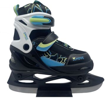 Möve Freeze IJshockeyschaatsen Junior (verstelbaar) zwart - wit - blauw - groen - 34-37