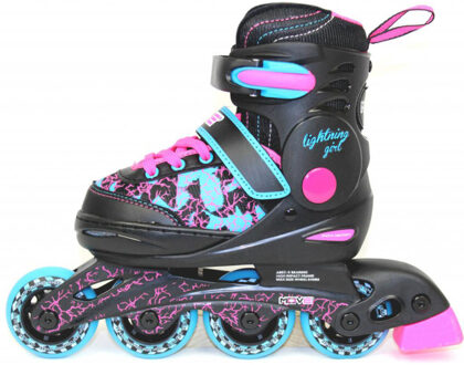 Möve Lightning Jongens Skates - Zwart/Roze, maat 34-37
