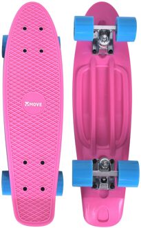 Möve Move Skateboard Old School Retro 57,5 Cm Aluminium Roze Blauw