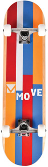 Möve Move skateboard Stripes 79 x 19,7 cm geel/blauw/rood
