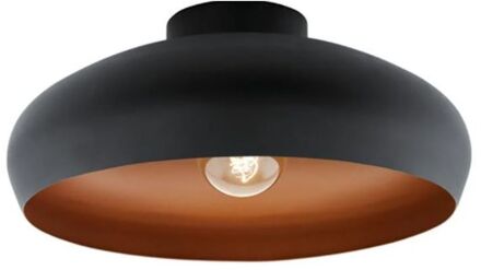 Mogano 2 Plafondlamp - E27 - Ø28 cm - Zwart|Koper