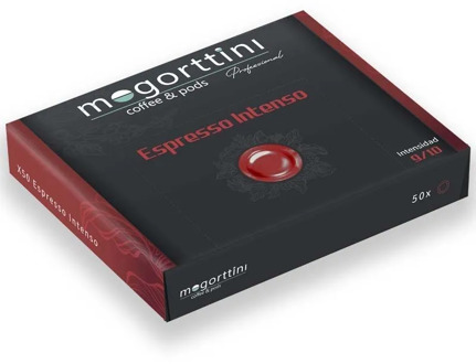 Mogorttini intense Espresso, compatible with professional Nespresso 50 capsules.