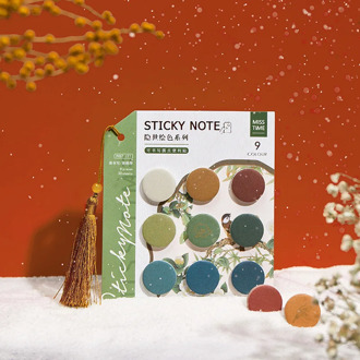 Mohamm 1Pack Morandi Color Scrapbooking Stickers Dot Paper Sticker Flakes Stationary Office Accessories Art Supplies