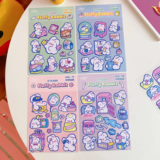 Mohamm 1Pcs Ins Fudge Rabbit Series Decoration Sticker Creative Scrapbooking Stationary School Supplies