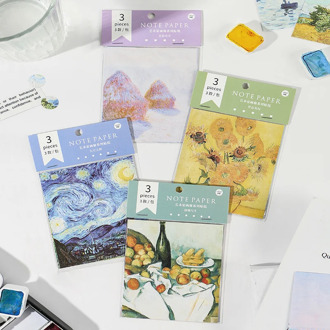 Mohamm 3 Sheets Artist Gallery Series Scrapbooking Stickers Cartoon Paper Sticker Flake Stationary Office Accessorie Art Supplie