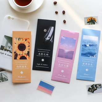 Mohamm 3 Sheets Landscape Series Decorative Stickers Scrapbooking DIY Note PET Sticker Flakes Stationary Accessories Art Supplie