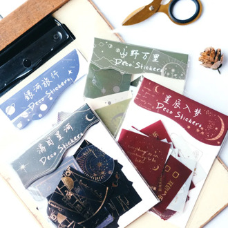 Mohamm 30Pcs Light Year Series Stickers Decoration Scrapbooking Paper Creative Stationary School Supplies