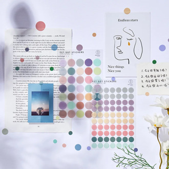 Mohamm 3Pcs Glass Series PET Dot Stickers Decoration Scrapbooking Paper Creative School Supplies