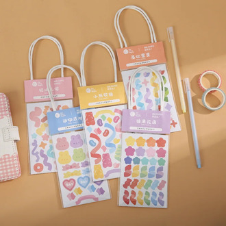 Mohamm 4 Sheets Mr.Paper Series Stickers Decoration Scrapbooking Paper Creative Stationary School Supplies