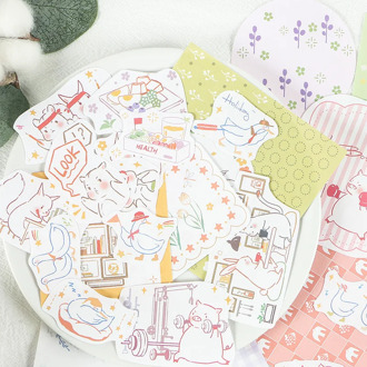 Mohamm 40PCS Reams of Dream Series Creative Kawaii Cute Cartoon Animals Handbook Decoration Sticker Scrapbooking Girl School Sup