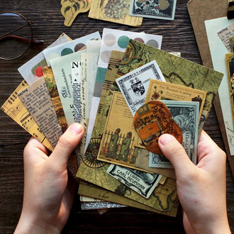 Mohamm 40Pcs Renaissance Series Scrapbooking Stickers Vintage Paper Sticker Flakes Stationary Office Accessories Art Supplies