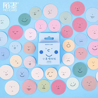 Mohamm 45 PCS Boxed Stickers Small Expression Series Creative Cute Decoration Sticker Flakes Scrapbooking Gift Girl School Supp