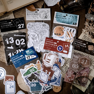 Mohamm 45Pcs Retro series Stickers Decoration Scrapbooking Paper Creative Stationary School Supplies