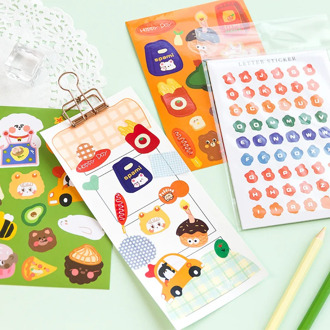 Mohamm 5Pcs Sweet Love Series Stickers Decoration Fresh And Cute Stationary School Supplies