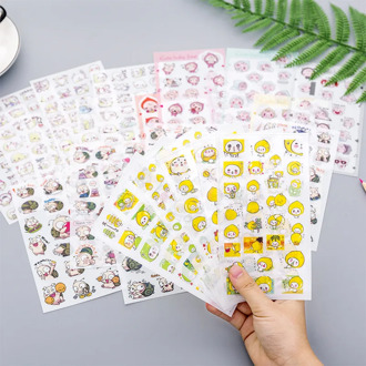 Mohamm 6 Sheets/lot Flat Sticker Cute Cartoon Animal Creative Decoration Kawaii Stickers Stationery