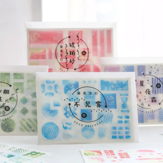 Mohamm 8 Pcs Sheet Metal Gemstone Series Journal Stationery Flakes Scrapbooking DIY Decorative Stickers