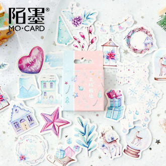 Mohamm Cute Journal Mini Small Paper Diary Stationary Christmas Nordic Snow Stickers Scrapbooking Flakes