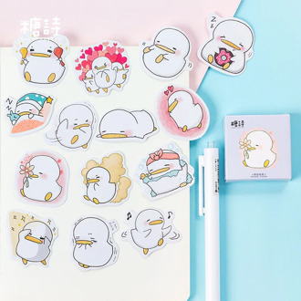 Mohamm Cute Little Duck Mini Sticker Decoration DIY Scrapbooking Sticker Stationery Kawaii Diary Label Stickers Paper Craft