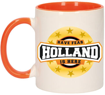 Mok/ beker wit have fear Holland is here 300 ml - feest mokken Multikleur