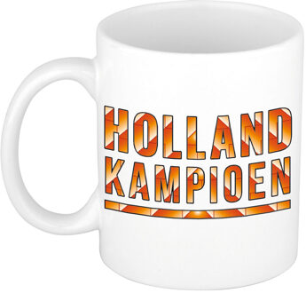 Mok/ beker wit Holland kampioen 300 ml - feest mokken Multikleur