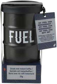 Mok fuel met koffie en puzzel