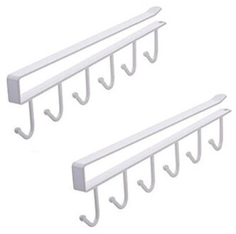 Mok Haken Cups Wijn Glazen Opslag Haken Keuken Gebruiksvoorwerp Ties Riemen En Sjaal Opknoping Haak Rek Houder Onder Kast Kast wit