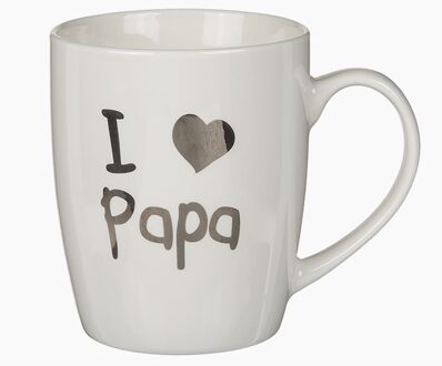 Mok I love papa porselein 10x8cm wit