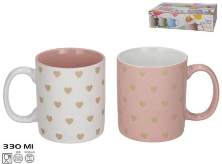 Mok love jumbo 330ml 2 assorti verschillende