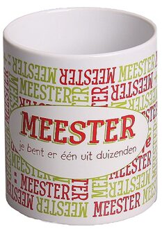 Mok meester - 300 ml - cadeau beker - leraar - Meesterdag - keramiek Multi